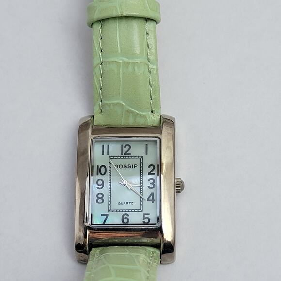 Vintage Watches Gossip Green Strap Quartz Watch with Silver Rectangular Case - Picture 2 of 10